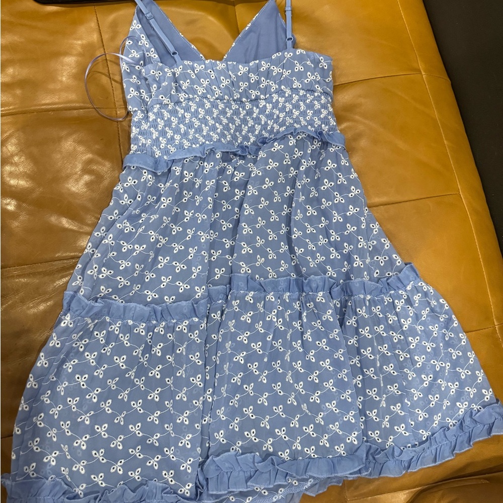 Altar'd State Light Blue Patterned Mini Dress - image 3